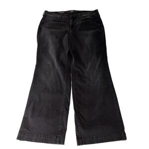 NYDJ Theresa Wide Leg Black Trouser Jeans Size 16W High Rise Wide Cuff